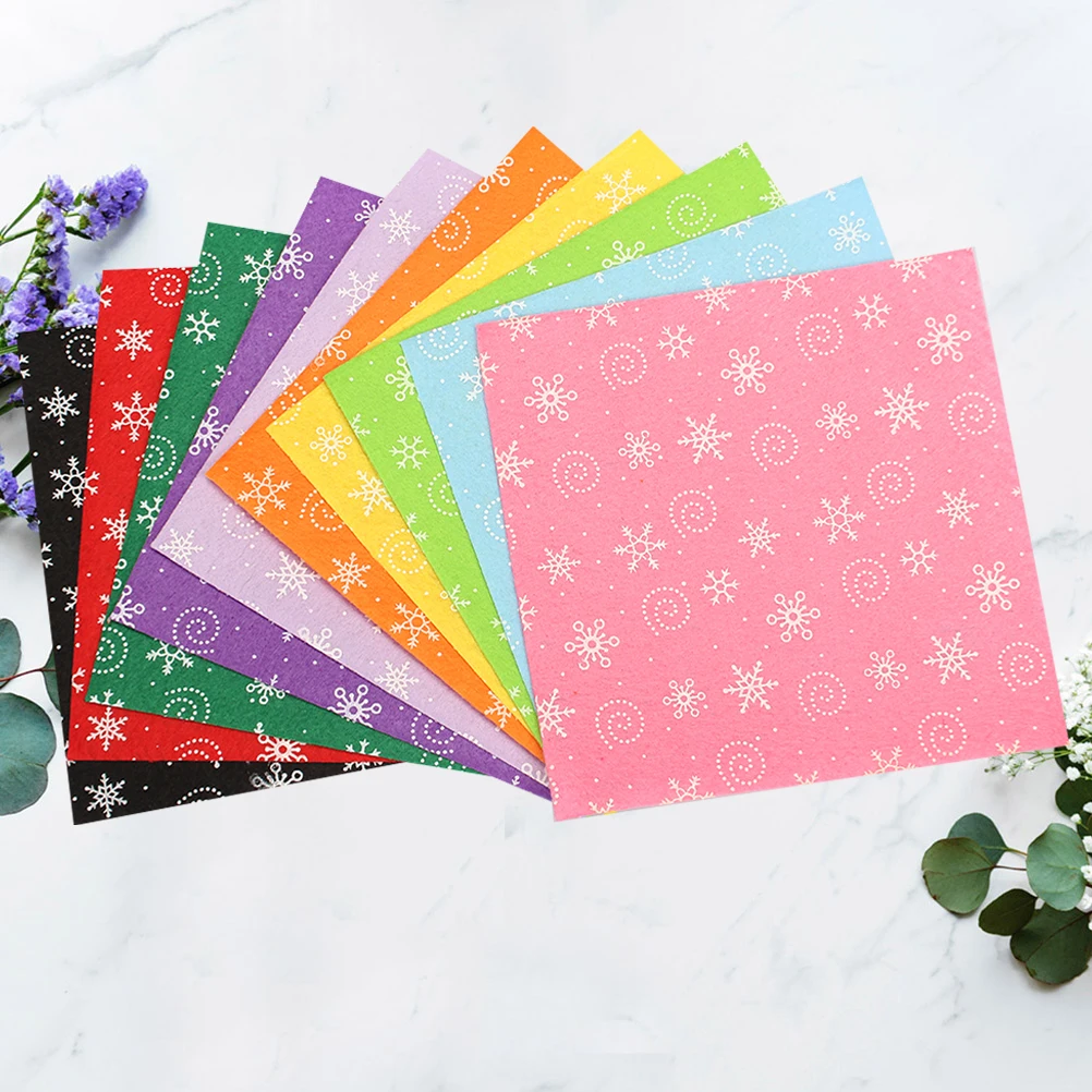 

10Pcs DIY Non-Woven Fabrics Christmas Snowflake Cloth Handmade Craft Material for Kids Improve Creativity Hands-on Skills
