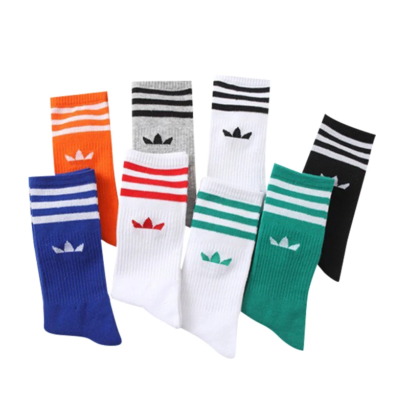 2023 New Fashion Pure Color High Tube Sports Socks Clover Men and Women Cotton Socks Wild Ins Socks Striped Socks