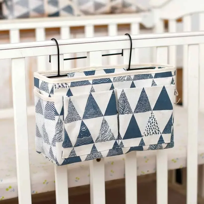 Nappy Holder Pockets Crib Accessories Bags Bedside Storage Bags Crib Bed Side Pouch Hanging Caddy Bedside Toys Storage Organizer