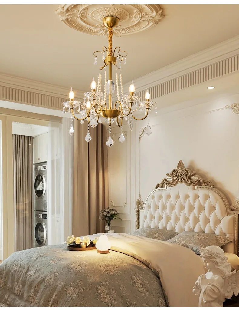 American Crystal LED Chandelier Living Room E14 Pendant