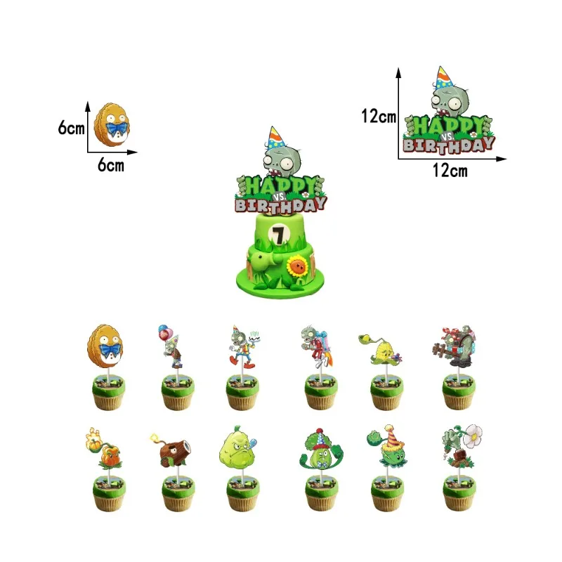 New Plants Vs Zombies Edition DIY Balloons Party Supplies Birthday Banner Latex Balloon Decoration Cake Supplies Gifts view 5