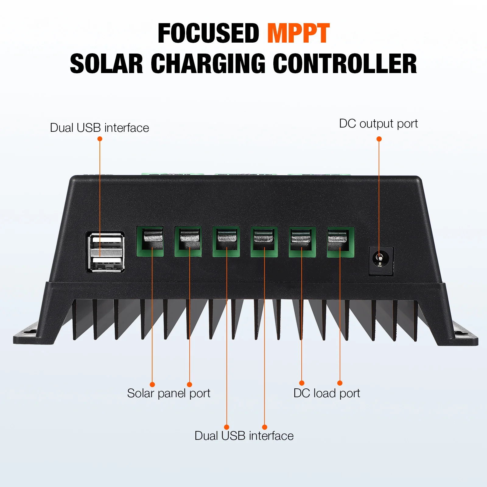 

MPPT Solar Charge Controller 100A 12V 24V 36V 48V High Efficiency System Monitor LCD Display Temperature Power