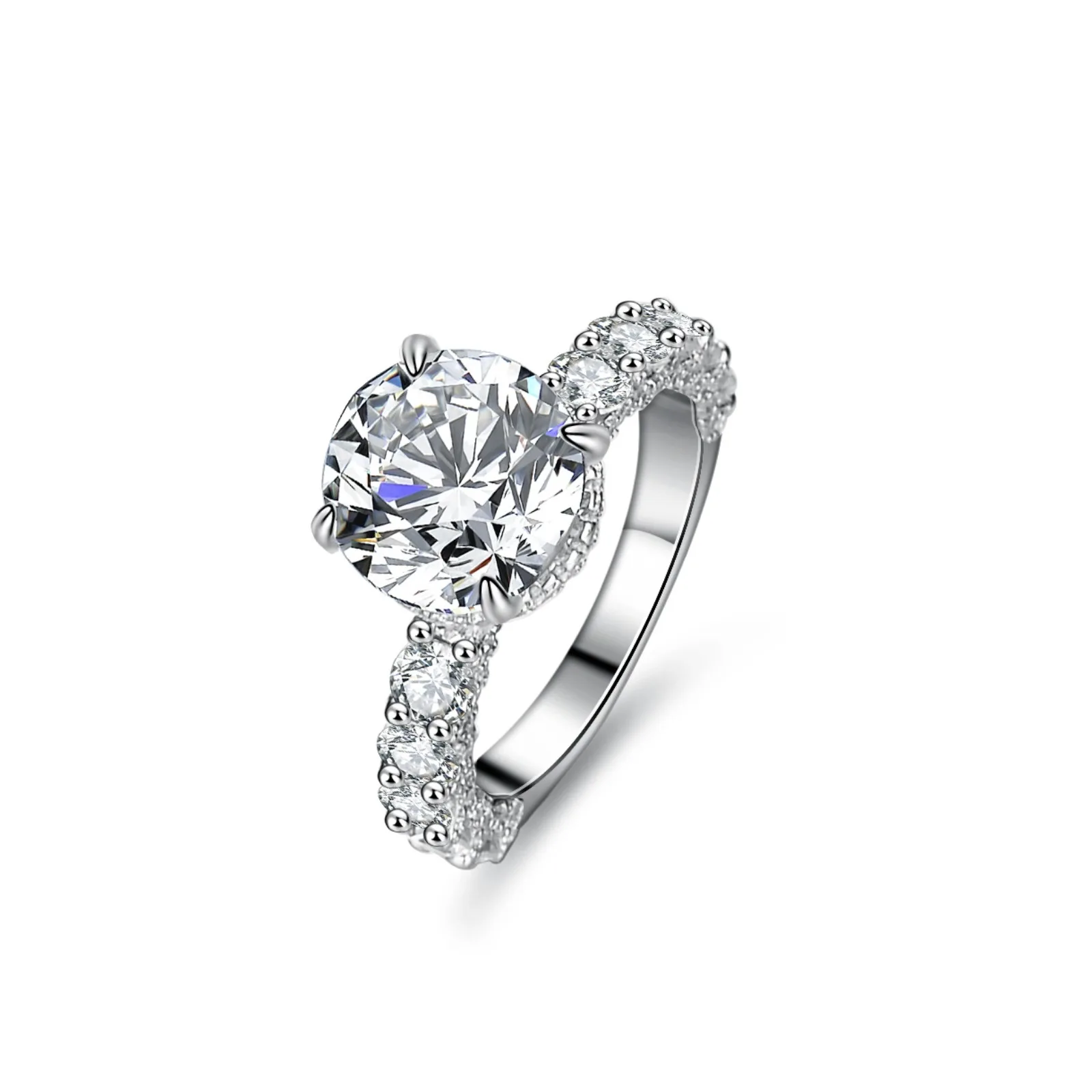 MUSHAN Luxury 925 Sterling Silver Jewelry Factory 3-carat moissanite ring women's luxury inlaid women's ring large pigeon egg