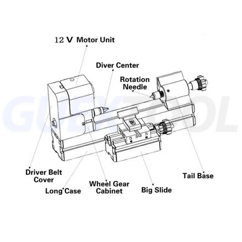 DIY Mini Metal Lathe Micro Universal Woodworking Lathe Metal Rotary Gong Machine Processing Teaching Mode Machine Tool W10003