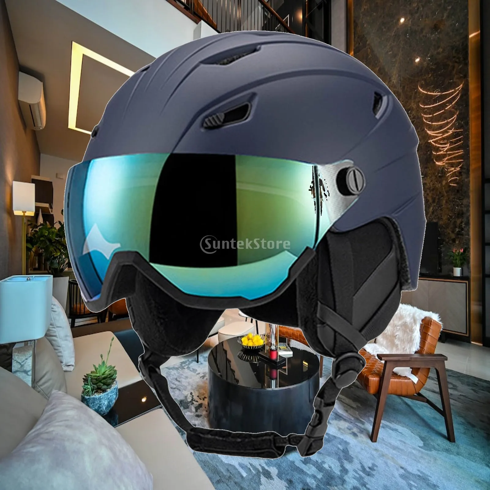 

Padded Snowboarding Protection Breathable Snow Helmet Integrated Protective Glasses Ski Helmet for Outdoor Winter Use