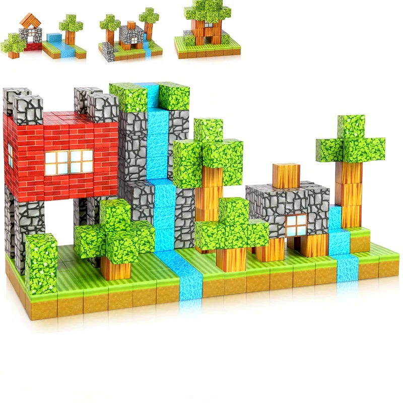 25-200 blocos de construção magnéticos, conjunto de construção de haste criativa – montagem simples, presente perfeito para feriados ou aniversários