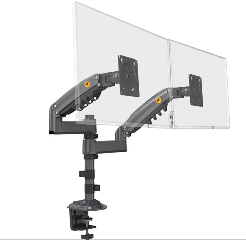 Imagem -03 - Nb-duplo Monitor Desk Holder Mola de Gás Ergonômico Braçadeira de Braço Duplo Gás Spring 17 27 Lcd tv Mount 2-9kgs Cada