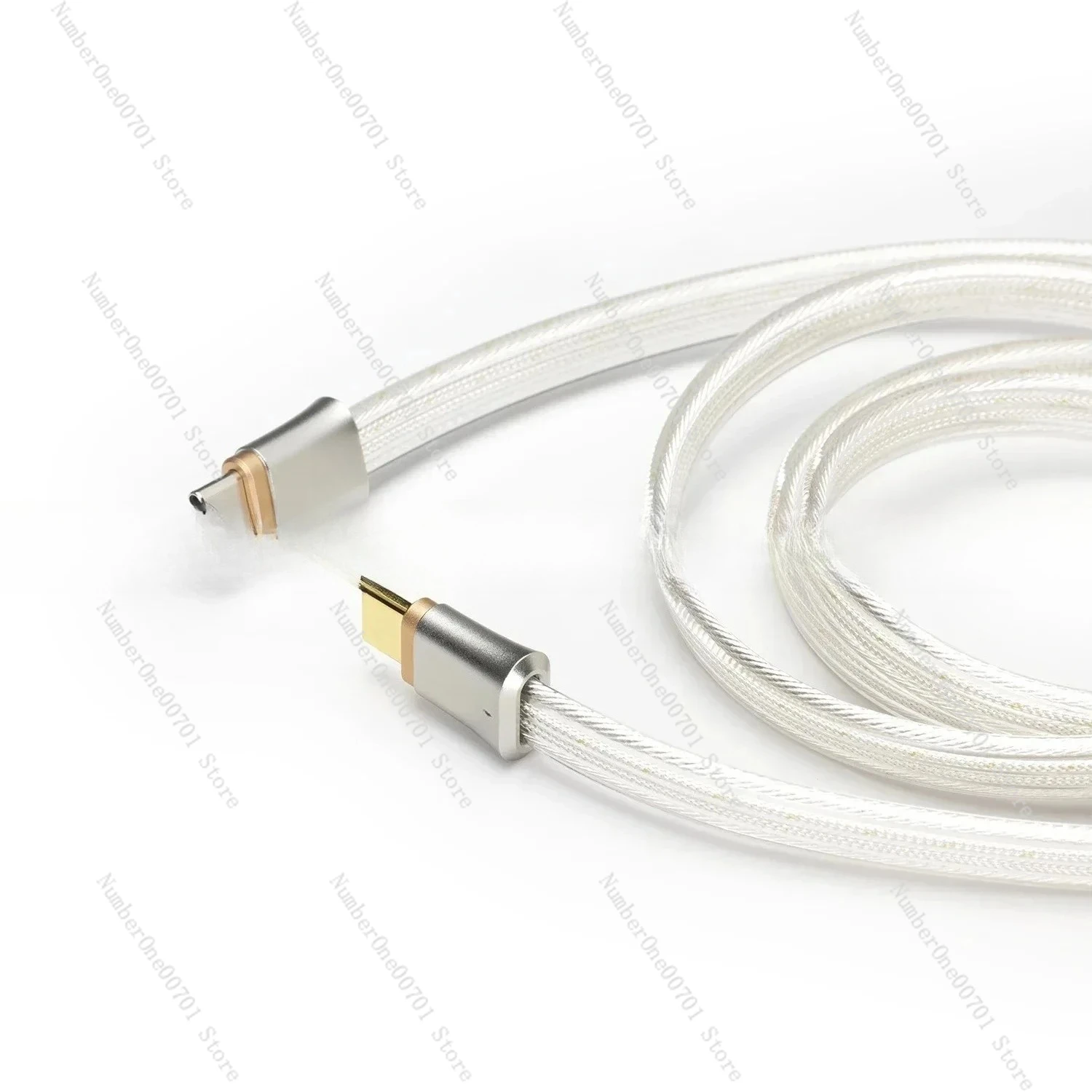 

Pure Silver USB-C To USB-C OTG Digital Signal Cable, Four-Wire Parallel Design, 10/25/45cm