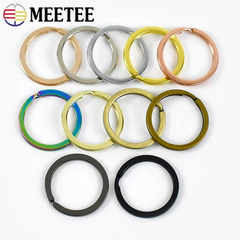 Meetee 20pcs Metal Keyring Split O Ring 20/25/29mm Circle Rings Buckles for Keychain Handbag Making Jewelry DIY Part Accessories