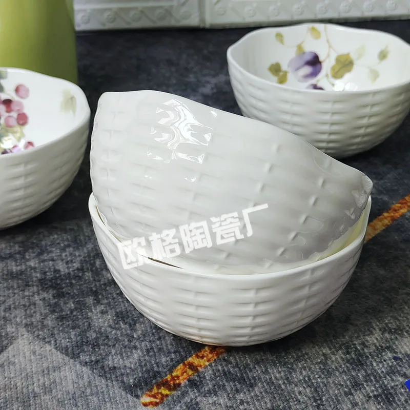 

Stylish Bone China Bowl Set of Five Fine Ceramic Bowls Classy Tableware Luxury Gift Box Package for Housewarming Present