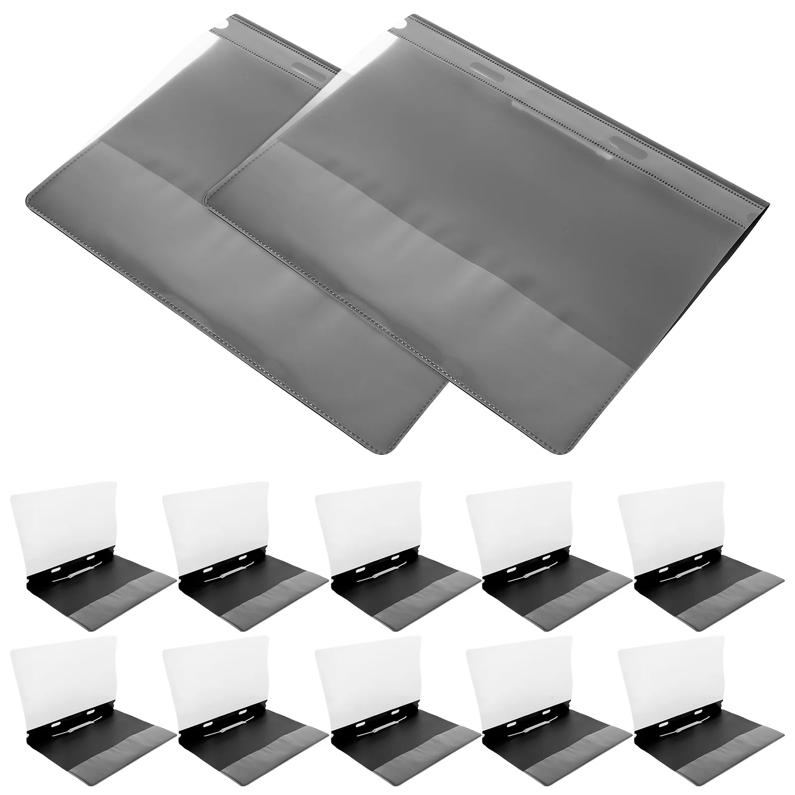

12pcs A4 Plastic File Folders Clear Transparent Document Holders Reusable Design Dual Hole Binding Report Covers