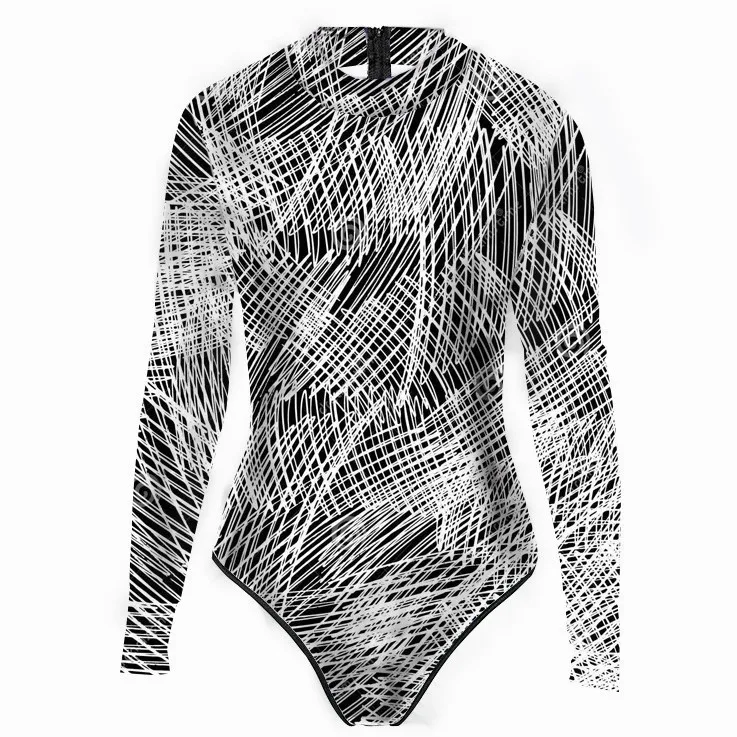 

Sexy Print Women Fashion Swimsuit Woman Swimwear Long Sleeve Bathing Suit Female Cosplay Bodysuit Swim Wear Beach New 2026