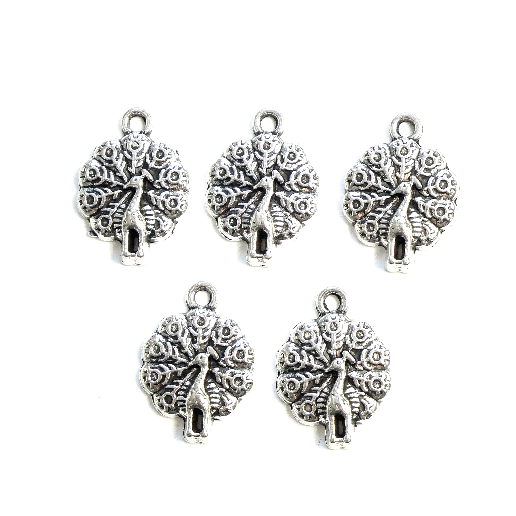 High Quality 20 Pcs 20x14mm Zinc Alloy Peacock Charms Fit DIY Jewelry Making Accessories Crafts