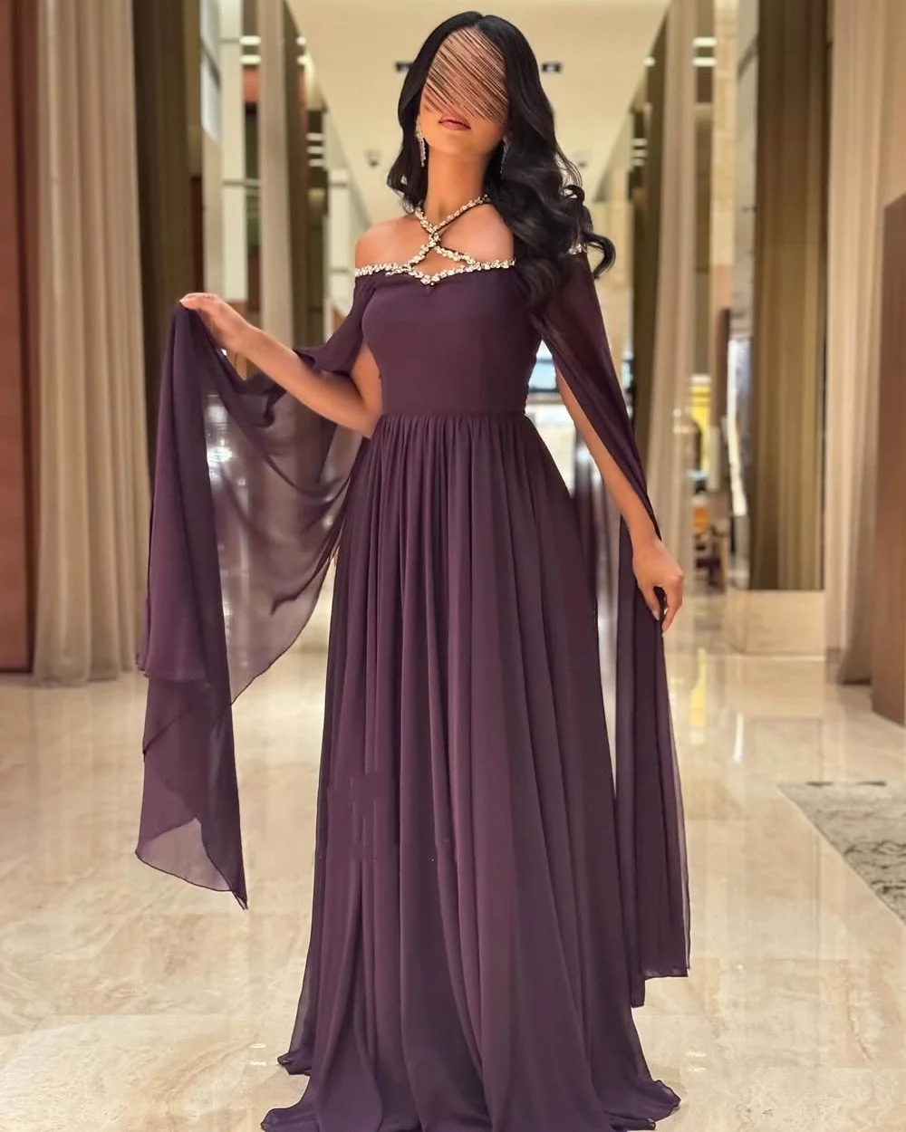 

Элегантные вечерние шифоновые плиссированные стразы по индивидуальному заказу, прямые длинные платья с открытыми плечами, платья на заказ, классические ретро-платья