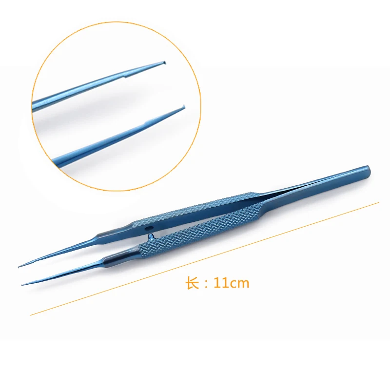 Beauty Micro-tooth Straight Platform Tweezers Head 0.3mm/0.15mm Length 11cm Ophthalmic forceps Makeup Tools