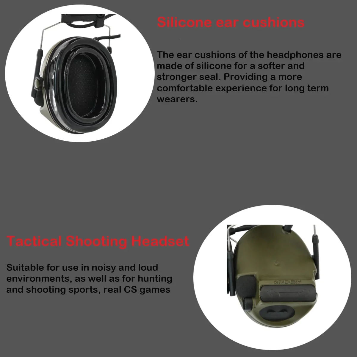 TS TAC-SKY COMTA V XPI Tactical Electronic Shooting Earmuffs Outdoor Hearing Protection Silicone Version C5 Headset