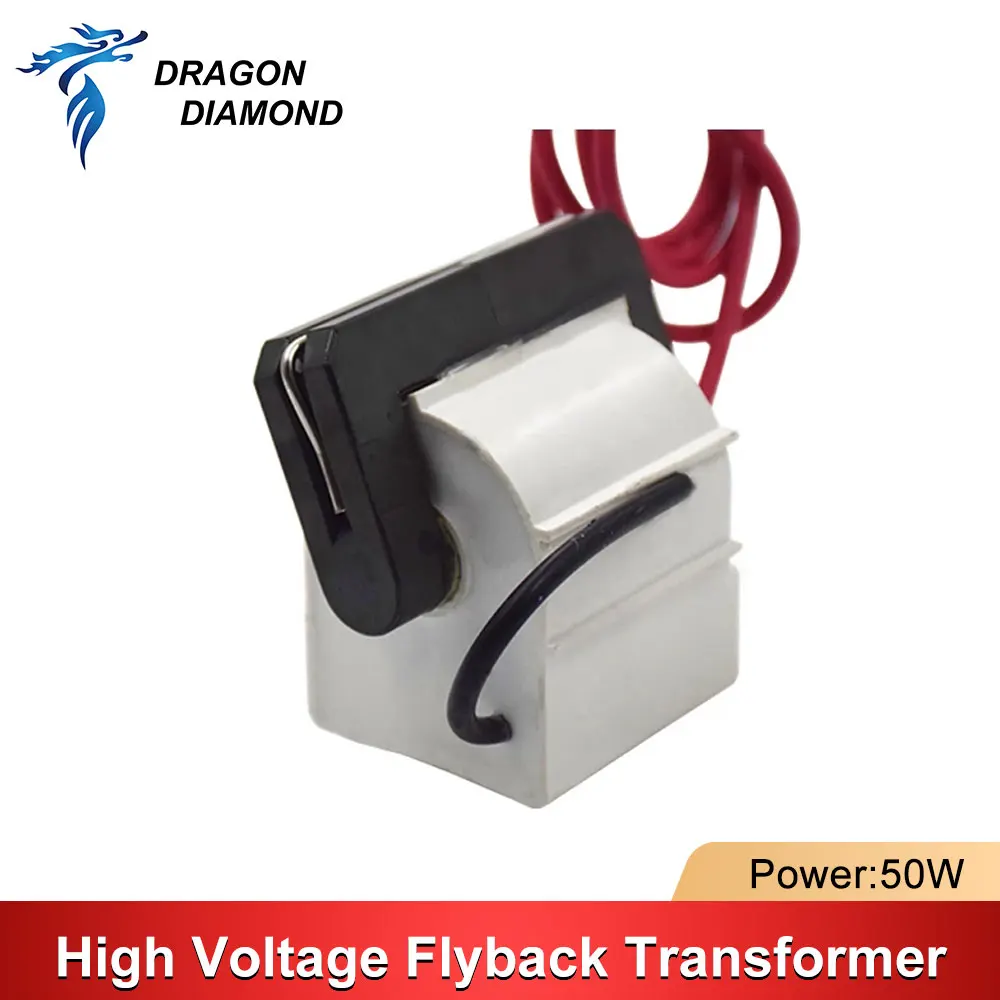 Dragão Diamante Universal 50w Alta Tensão Flyback Transformador para Co2 Fonte de Alimentação do Laser para Gravação a Máquina Corte