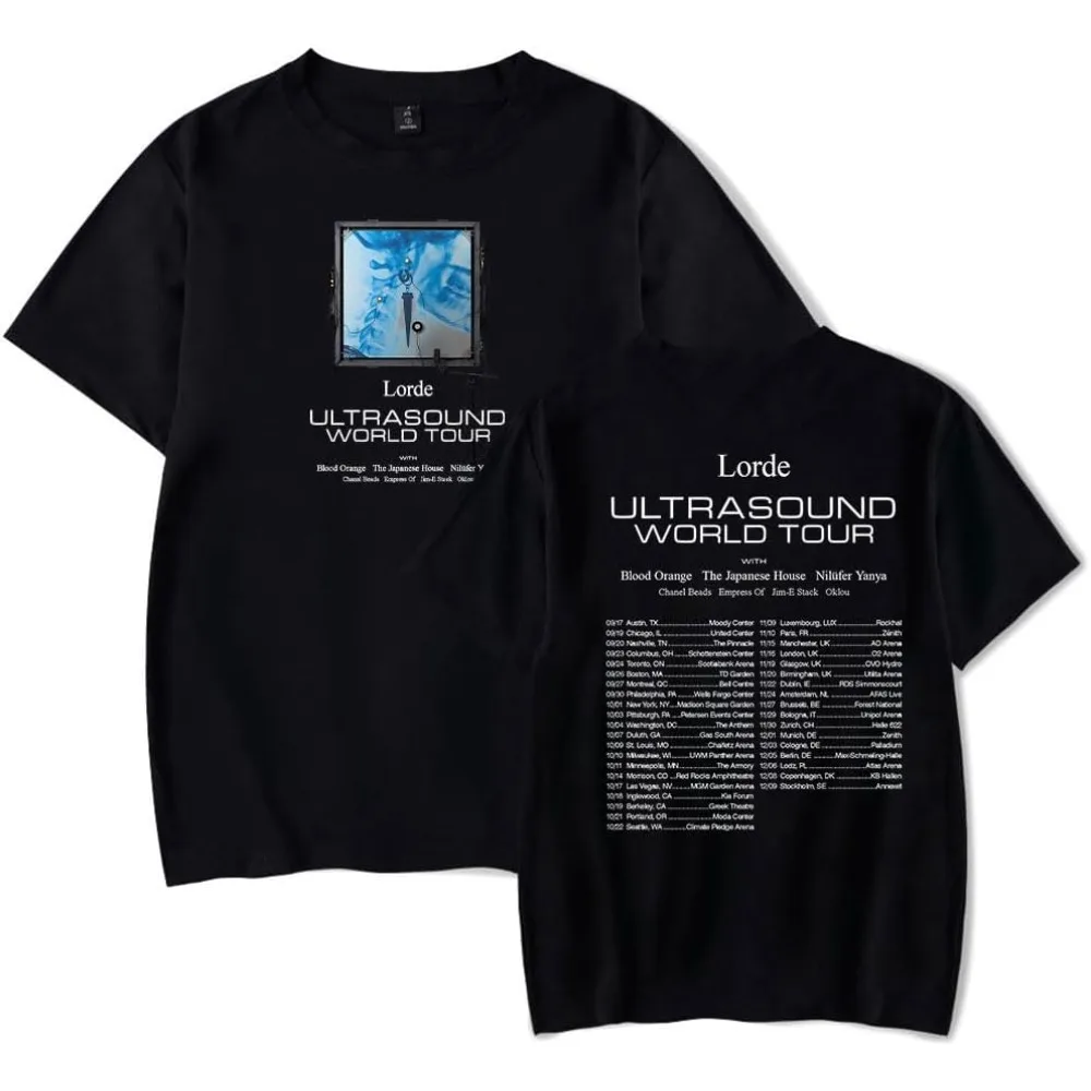 

Lorde Ultrasound World Tour 2025 Short Sleeve Merch Tee Women Men Crewneck Fashion T-shirt Unisex Tops