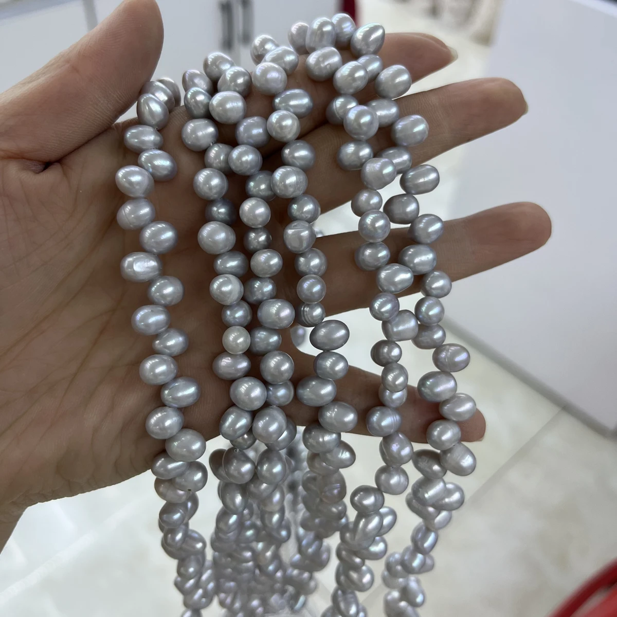 

6-7mm AAAA Genuine Natural Freshwater Three Seven Hole Bead Jewelry Make DIY Necklace Bracelet Women Wedding Factory Wholesale