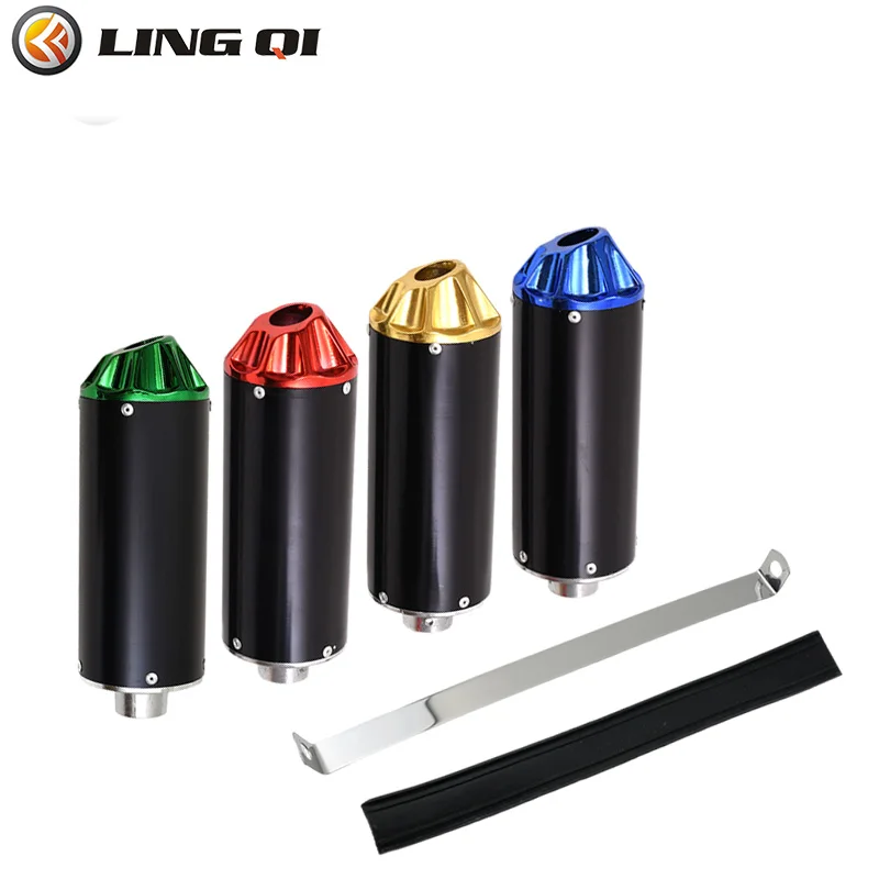 LING QI Exhaust Pipe System Muffler Dual Exhaust For XR50 CRF50 110cc 125cc 140cc Pit Dirt Bike Motorcycle Motorcross