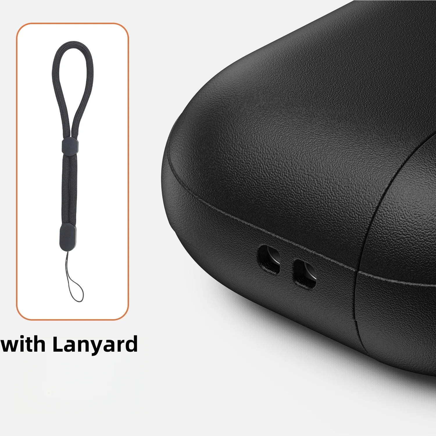 Lederstruktur für Airpods Pro 3, weiche TPU-Schutzhülle, stoßfest, stoßfest, mit Umhängeband und Reinigungsset für Airpods Pro 3
