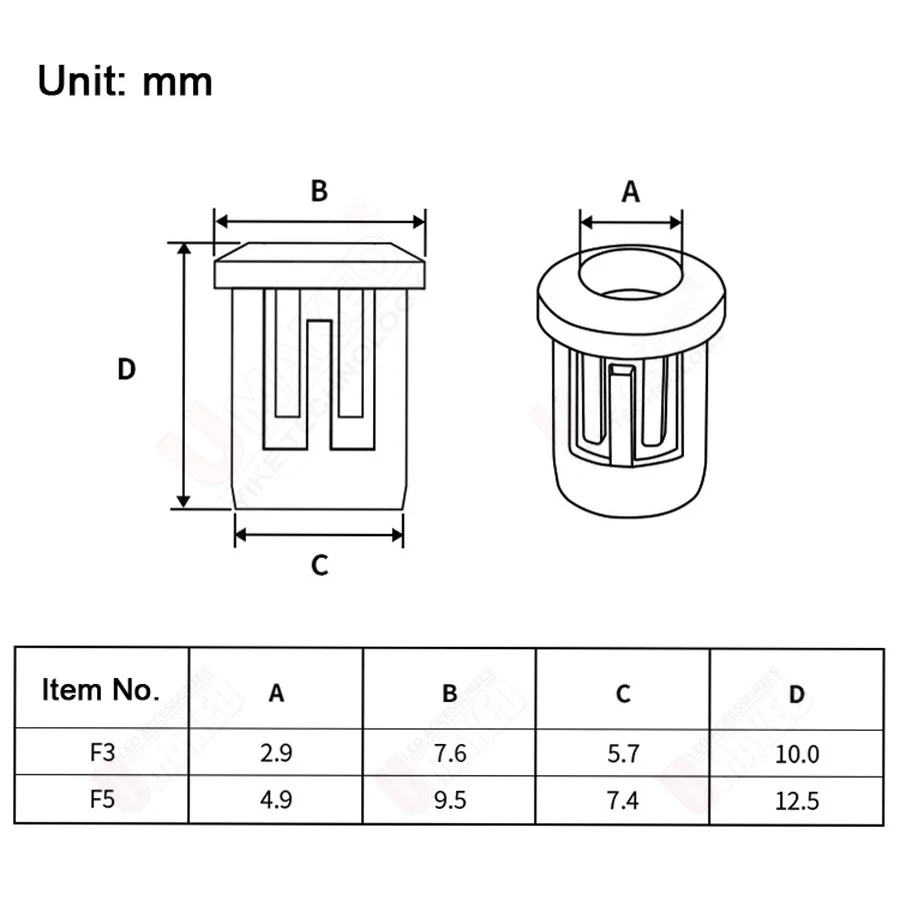 100pcs/lot  3/5/ 8/ 10mm LED Holder Socket Clip Bezel Light Emitting Diode Lamp Base Cover Plastic Display Blub Cup Case diy DIP