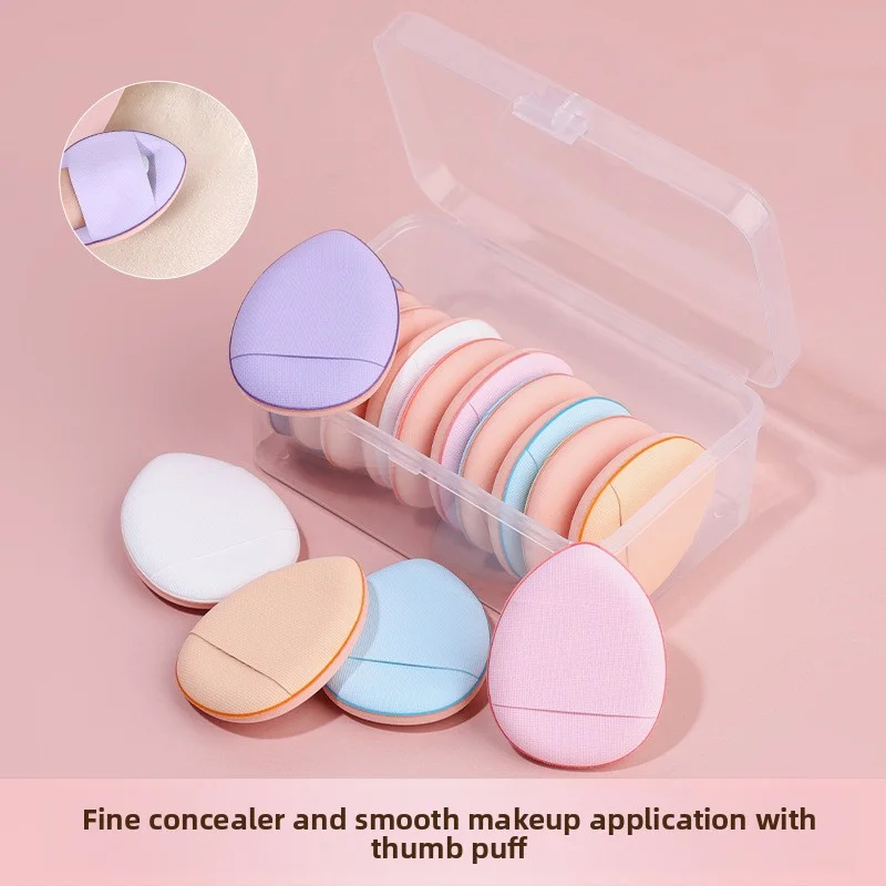 ฟองน้ำแต่งหน้าขนาดเล็ก, พัฟแต่งหน้าขนาดเล็กสำหรับรองพื้นชนิดน้ำและแป้ง, ใช้ได้ทั้งแบบแห้ง/เปียก ช่วยประหยัดรองพื้น, รูปทรงเล็บ 6/12 ชิ้น