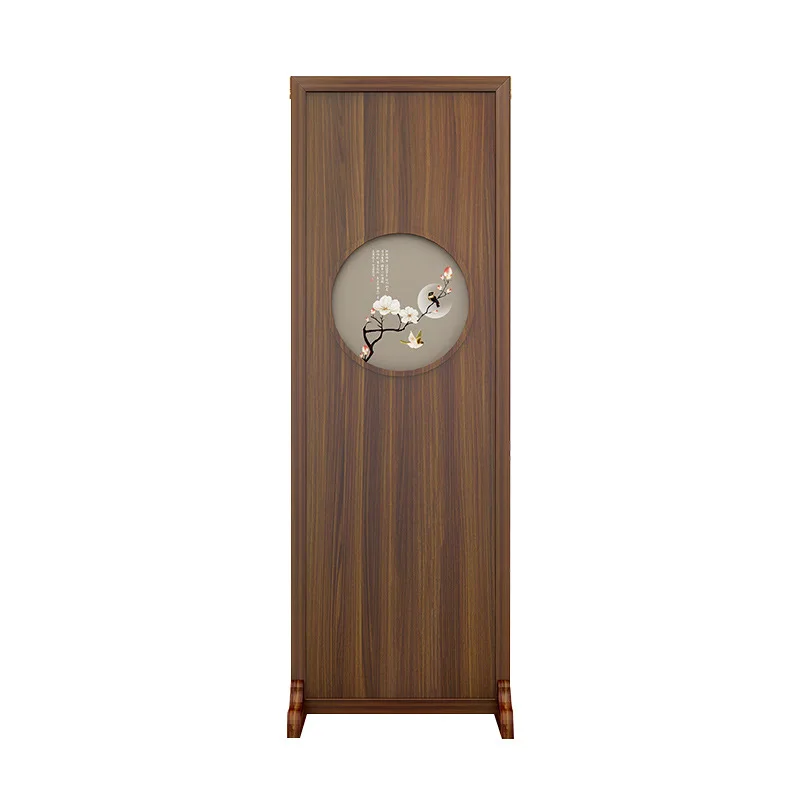 ^Screen partition living room new Chinese style entry door solid wood porch rack creative decoration simple block seat screen