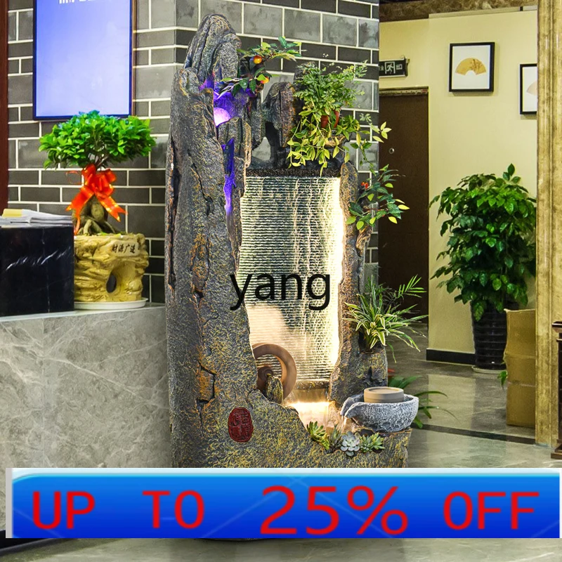 Lmm rockery circulating water curtain wall fountain floor screen ornament new Chinese style