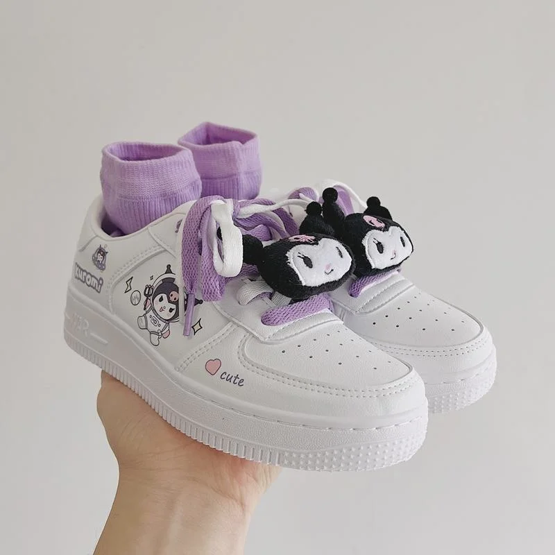 2022 Kawaii Sanrio Mymelody Casual Shoes Cinnamoroll Kuromi Cartoon Student Sneakers Girl Breathable Outdoor Flat Shoes Kid Gift