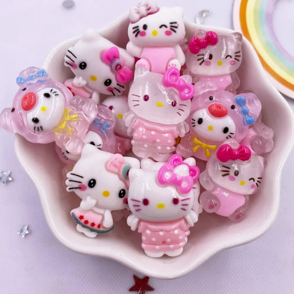 30PCS Resin 22mm*16mm Mini Colorful Cat Flatback Stone Scrapbook Crafts DIY Jewelry Making Accessories OF575*3