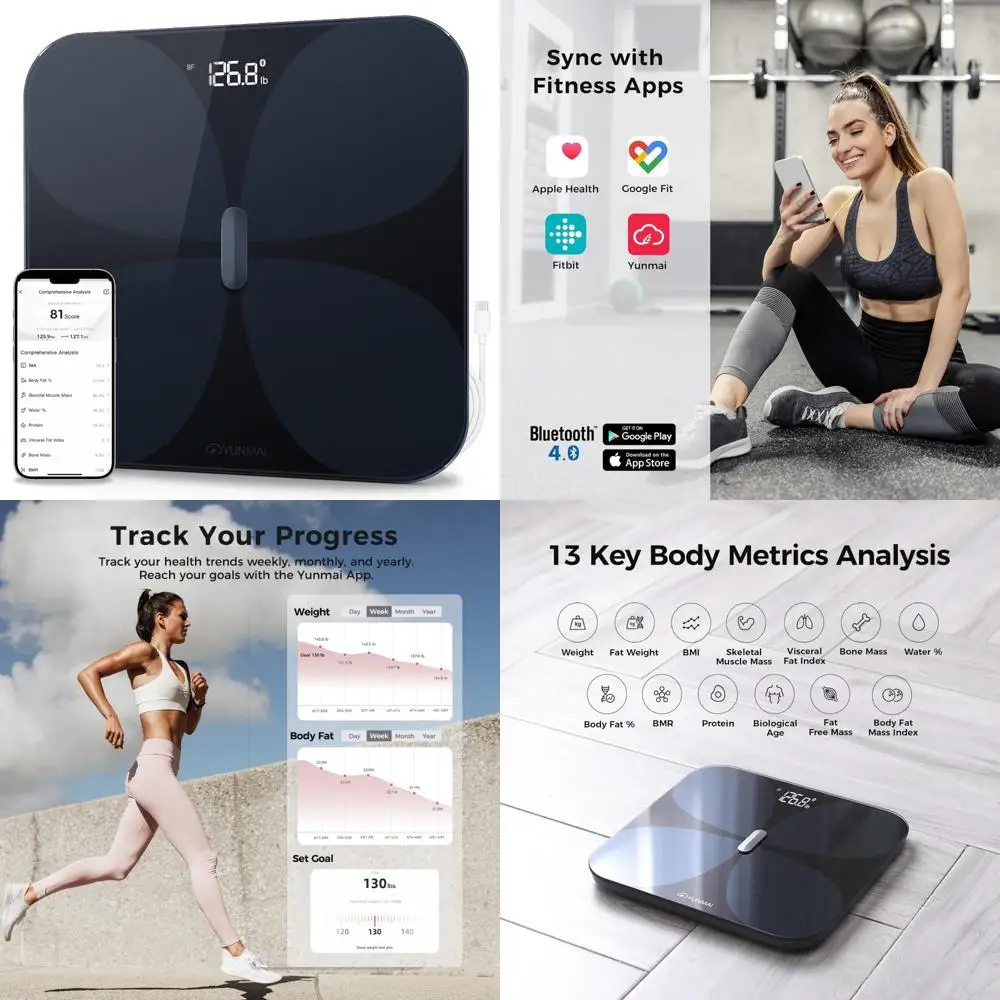 

Body Composition Scale with BMI, Body Fat, Muscle Mass, Accurate Digital Bathroom Scale, 13-Feature Health Monitor