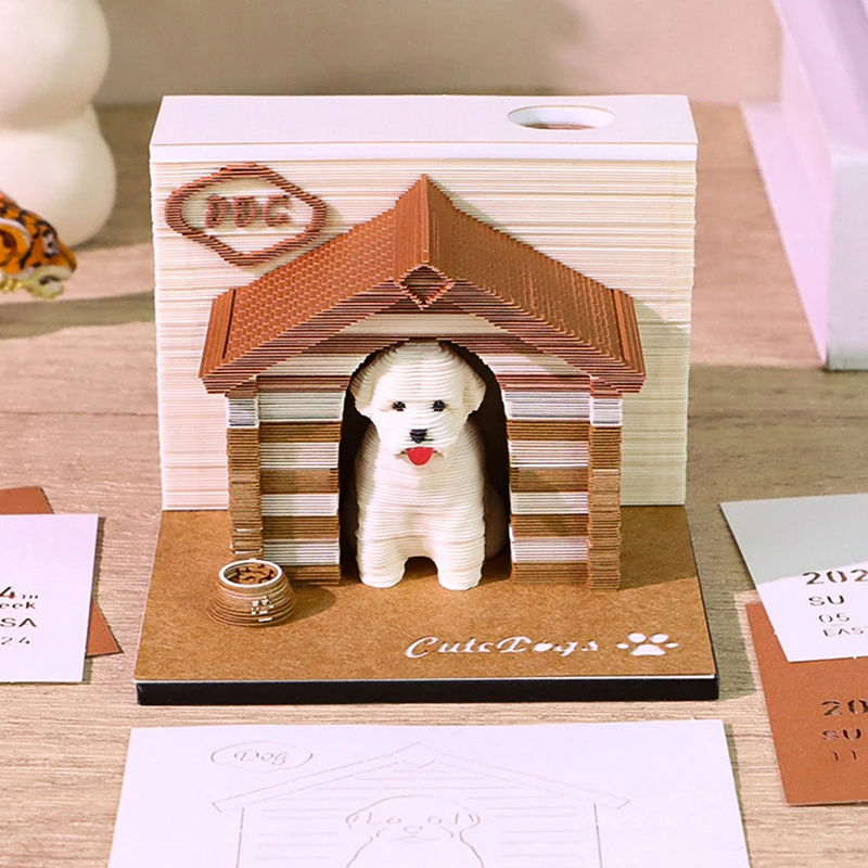 

Time Piece Calendar 2026 Desk Calendar 3D Tear-away Calendar Paper Carving Art Memo Pad Notepad Gift For Christmas Housewarming