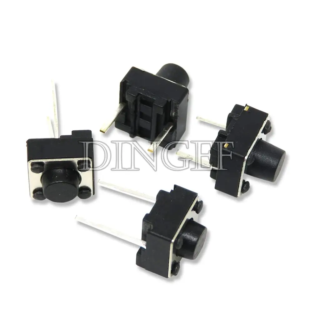 50Pcs Middle 2 pins 6X6x5mm 2PIN dip TACT push button switch Micro key power tactile switches 6x6x5 6*6*5MM Light touch