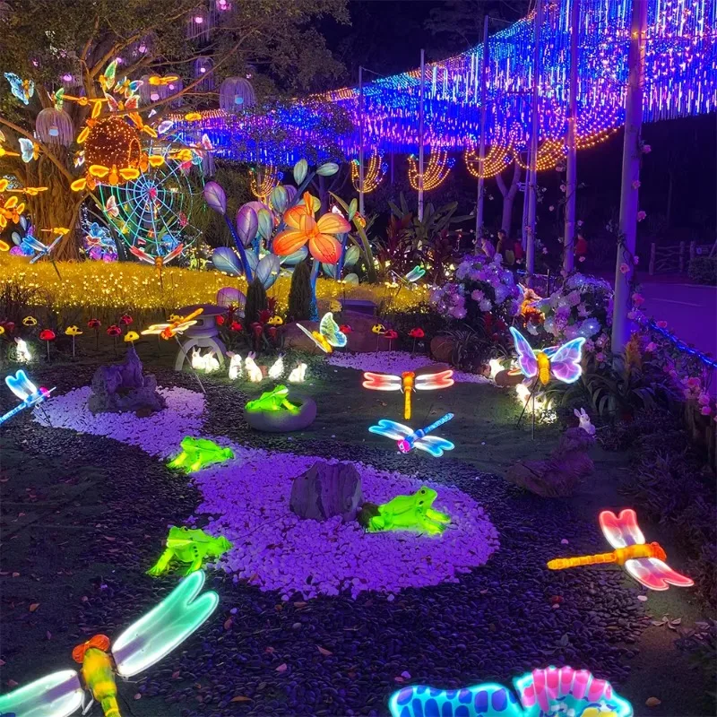 Dynamic Dragonfly Lighting Emitting Diode Outdoor Whimsical Lighting Christmas Party Decorative Lights Enhance Holiday