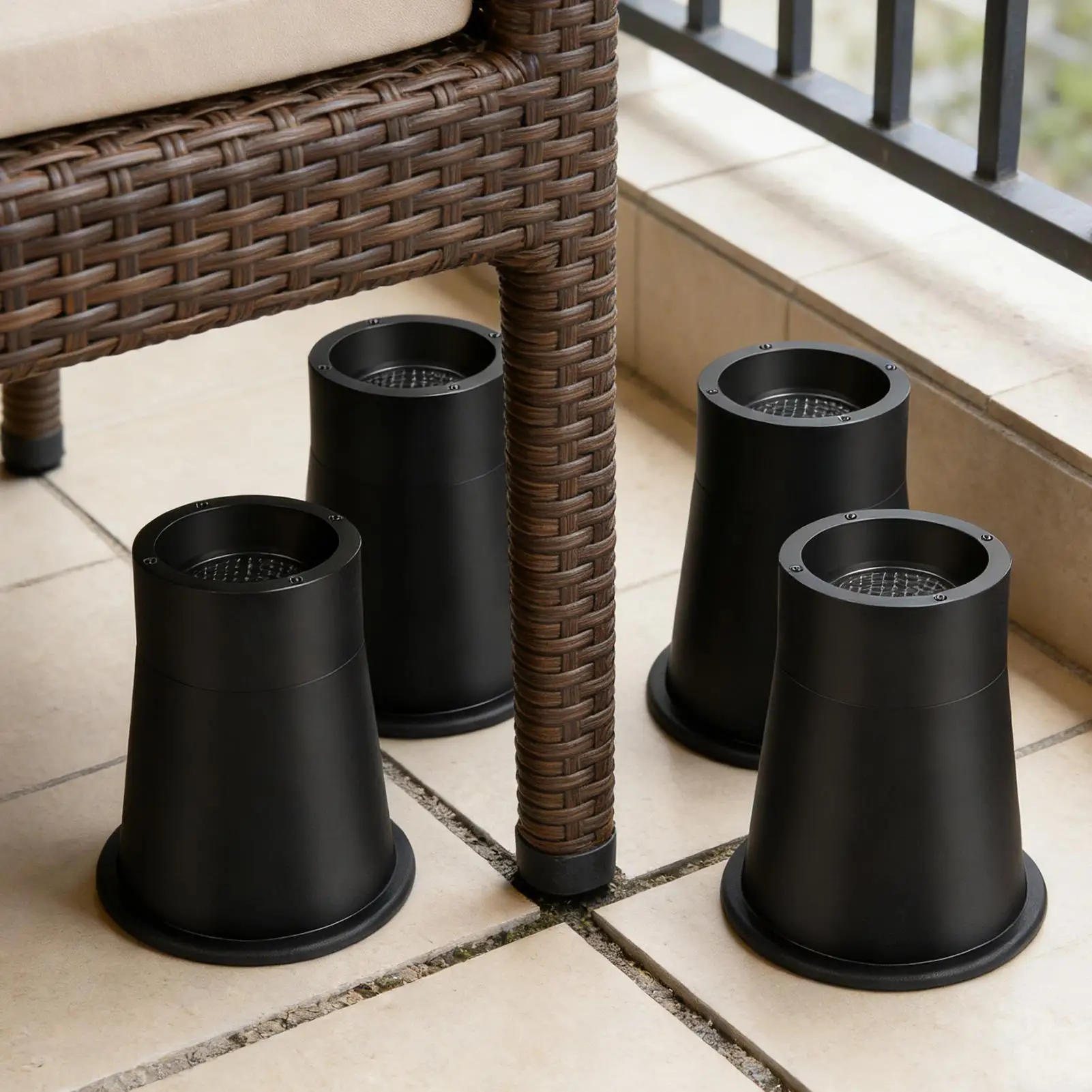 

Комплект из 4 усиленных подставок для мебели: для кроватей, стульев, столов, регулируемые по высоте, нескользящие, защита пола, ножки-опоры для мебели