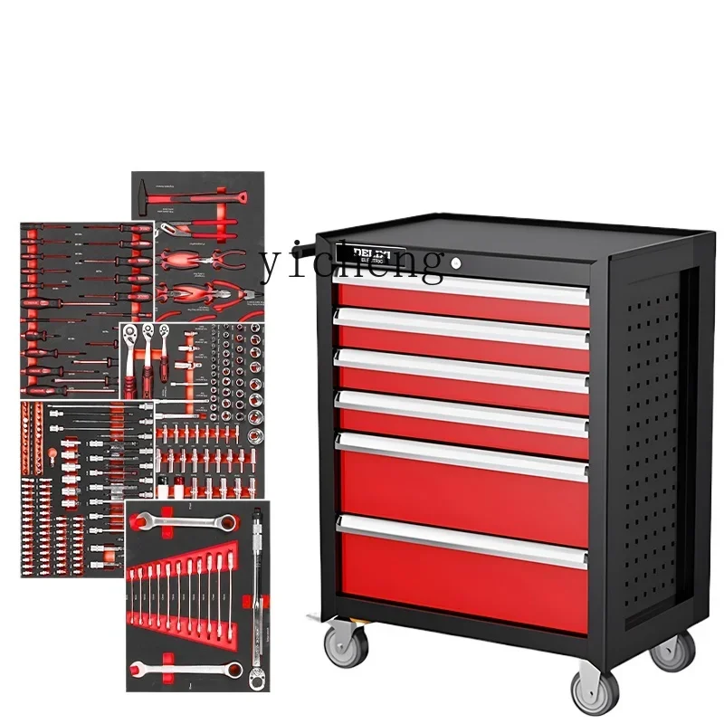 

TQH auto repair tool cart set with tool trailer mobile maintenance trolley tool cabinet toolbox cart
