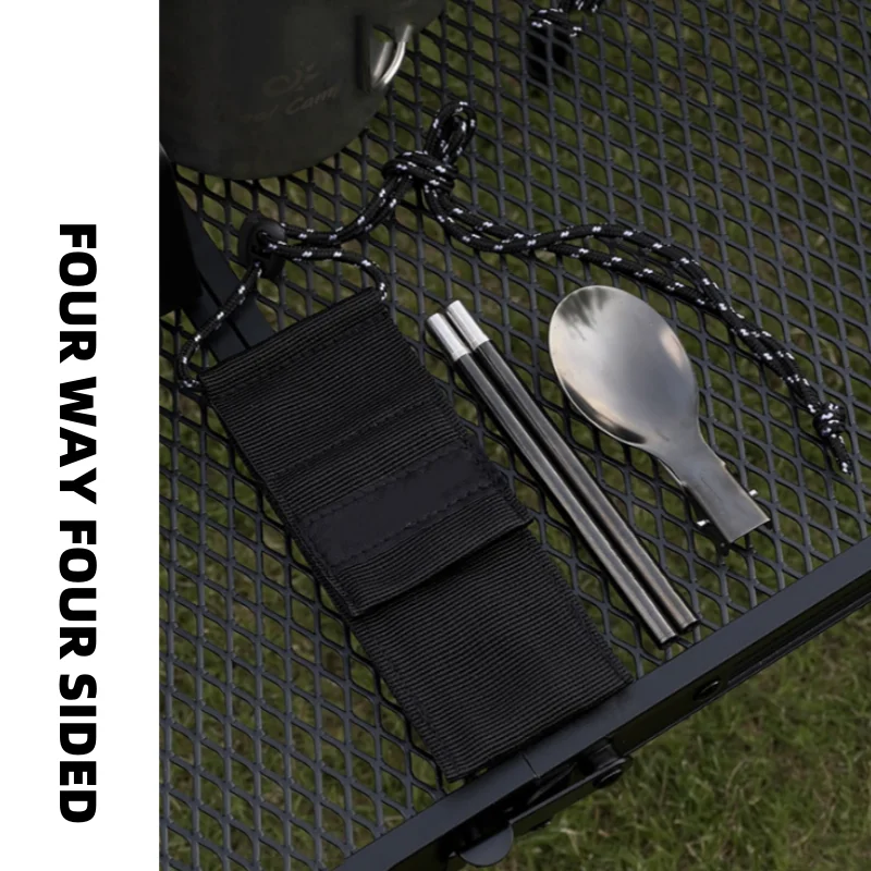 

Stainless Steel Outdoor Tableware Folding Spoon Chopsticks Set Camping and Picnic Supplies, Travel Portable Storage