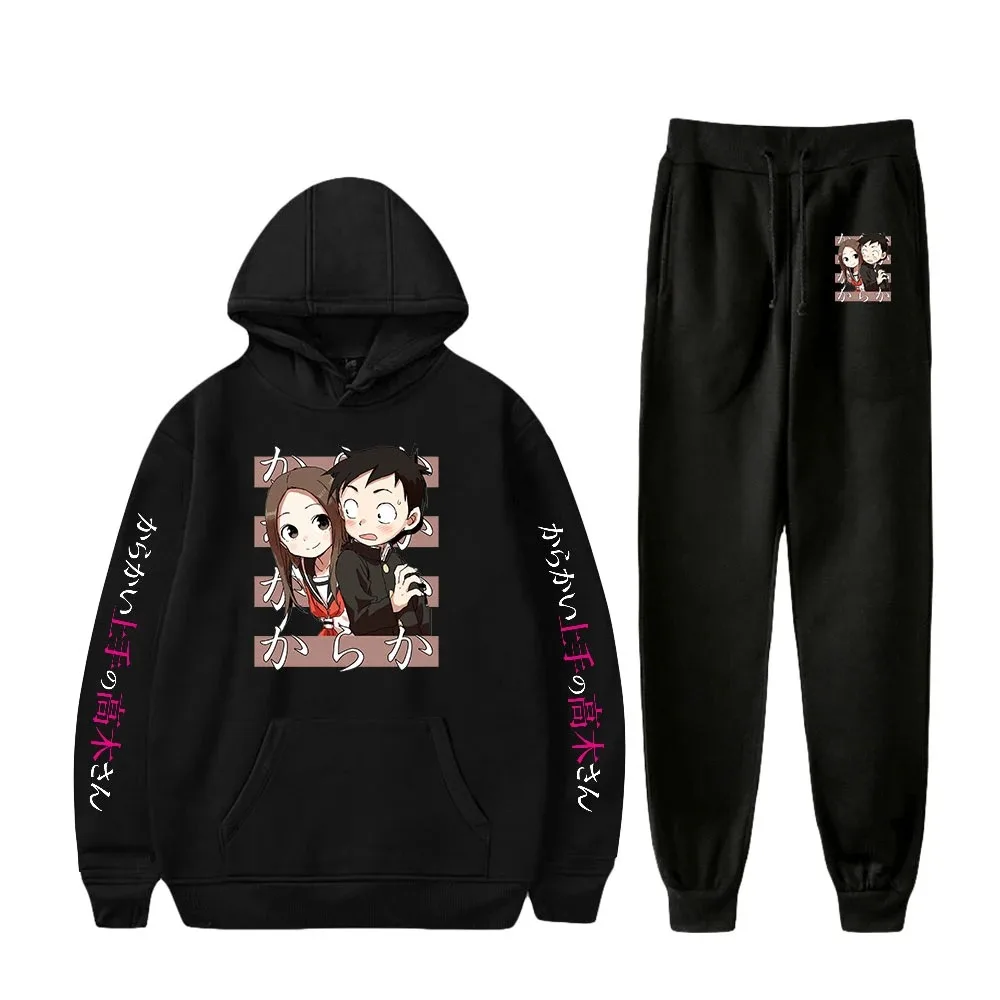 

Provocando mestre takagi-san anime conjunto de duas peças unissex hoodies moletom harajuku streetwear roupas jovens masculino