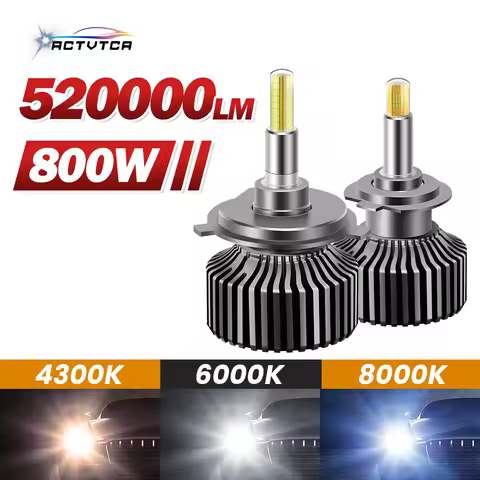 ACTVTCA H7 H4 LED Headlights 4300K H1 H8 H9 H11 9005 HB3 9006 HB4 6000K Car Lights 9012 HIR2 8000K 360 Headlamp