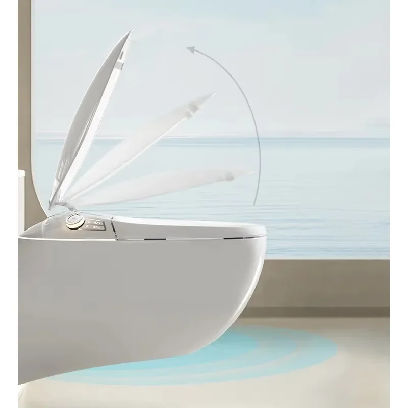 Modern Design Egg Shape Wall-Mounted Color Intelligent Bidet Toilet Self-Cleaning Heated Seat P-trap Automatic Smart Toilet