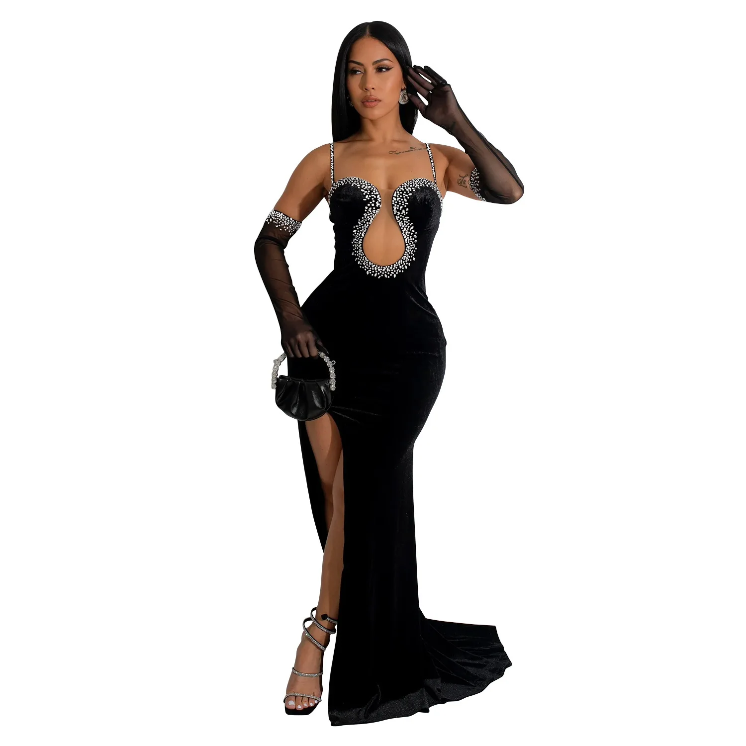 

Beach Bath Exits Woman 2024 Sexy Cover Up Swimwear Female Bathing Suits Playa Swimsuit Strapless Hot Diamond Long Dress