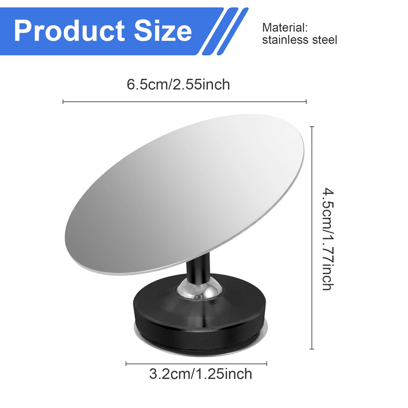 Coffee Extraction Mirror Stainless Steel Magnetic Espresso Shot Mirror 360° Rotating Adjustable for Flow Rate Observation Tools