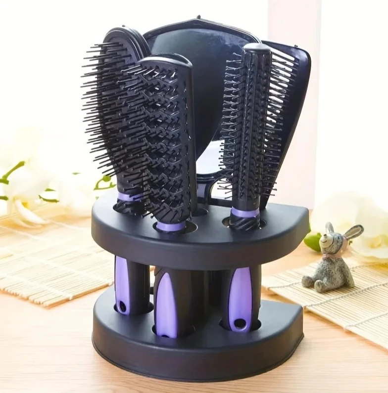 

Professional Massage Comb Cosmetic Hair Styling Tool Set5-Pack Comb Brush Set with Mirror Hair Brush Holder