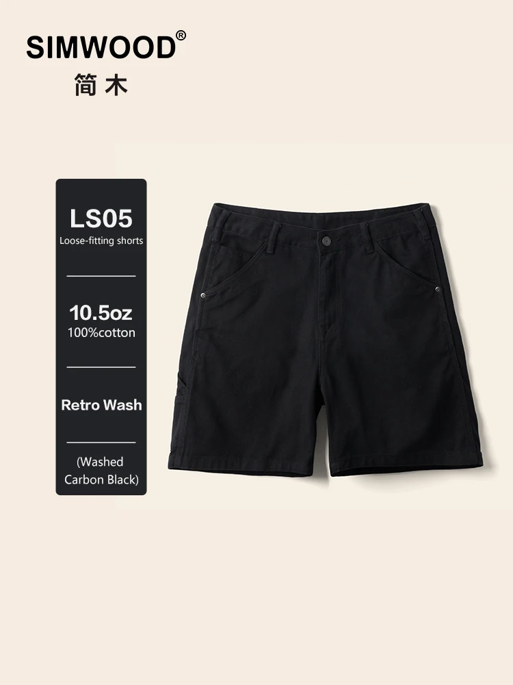 

SIMWOOD 2024 Summer New Oversize 10.5oz Outdoor Cargo Denim Shorts Men Plus Size High Quality 100% Cotton Shorts