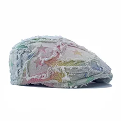 Four Seasons Cotton Colour Newsboy Caps Flat Peaked Cap Girl and Women Painter Beret Hats 04