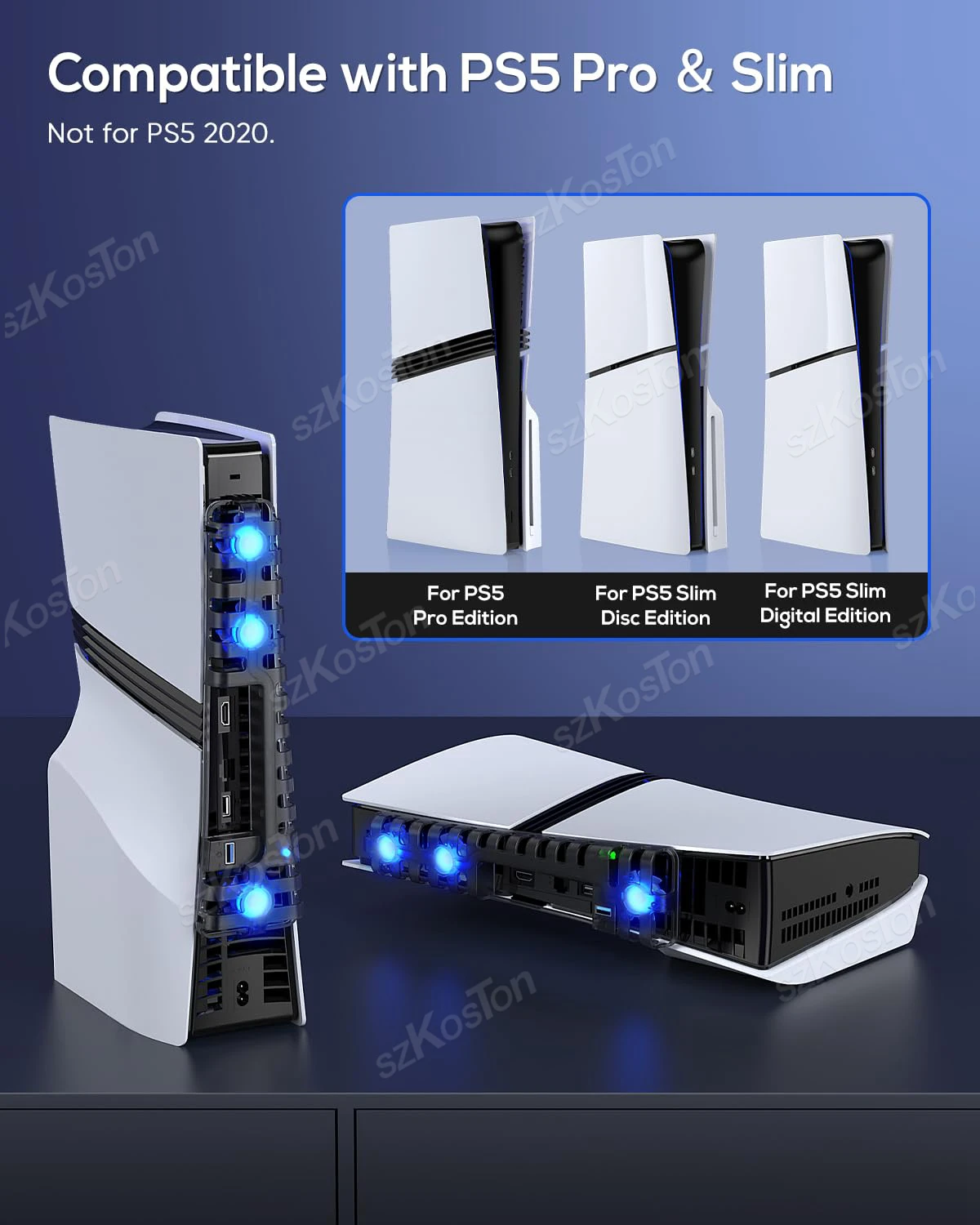 Cooling Fan for PS5 Pro & PS5 Slim Console Auto Adjustable Temperature Cooling System for PlayStation5 Pro Games Accessories