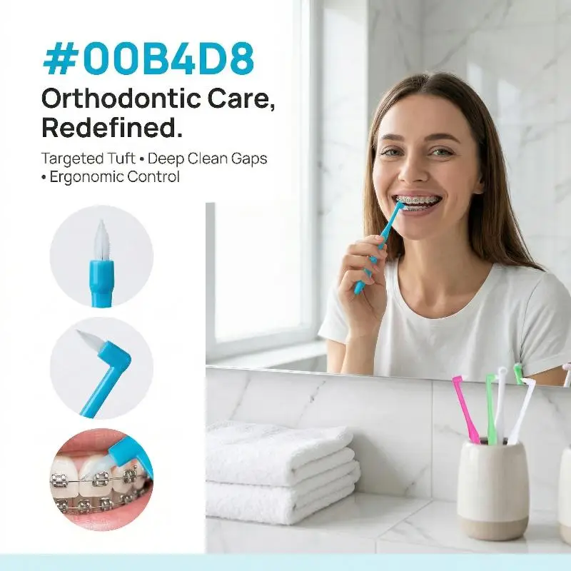 4 cepillos interdentales suaves de haz único para limpieza de dientes, limpiador de espacios entre dientes para aparatos ortodónticos, solución de cuidado bucal en el hogar