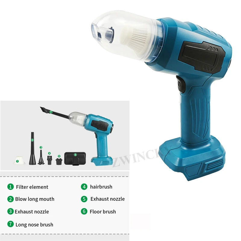Handheld Vacuum Cleaner for Makita 18V Battery Portable Vacuum Blower Powerful Dust Buster Wireless Vacuum for Car Home Cleaning - view 2
