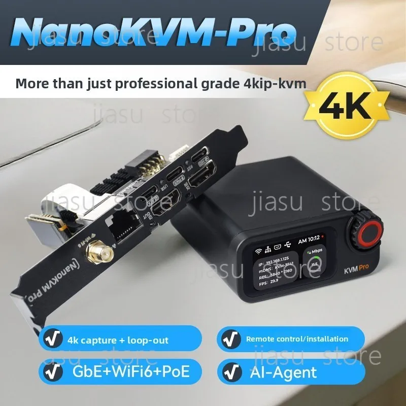 

NanoKVM-Pro PiKVM 4K IP-KVM GbE WiFi6 Remote Control, Server
